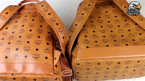 mcm bag fake vs real|mcm backpack rep.